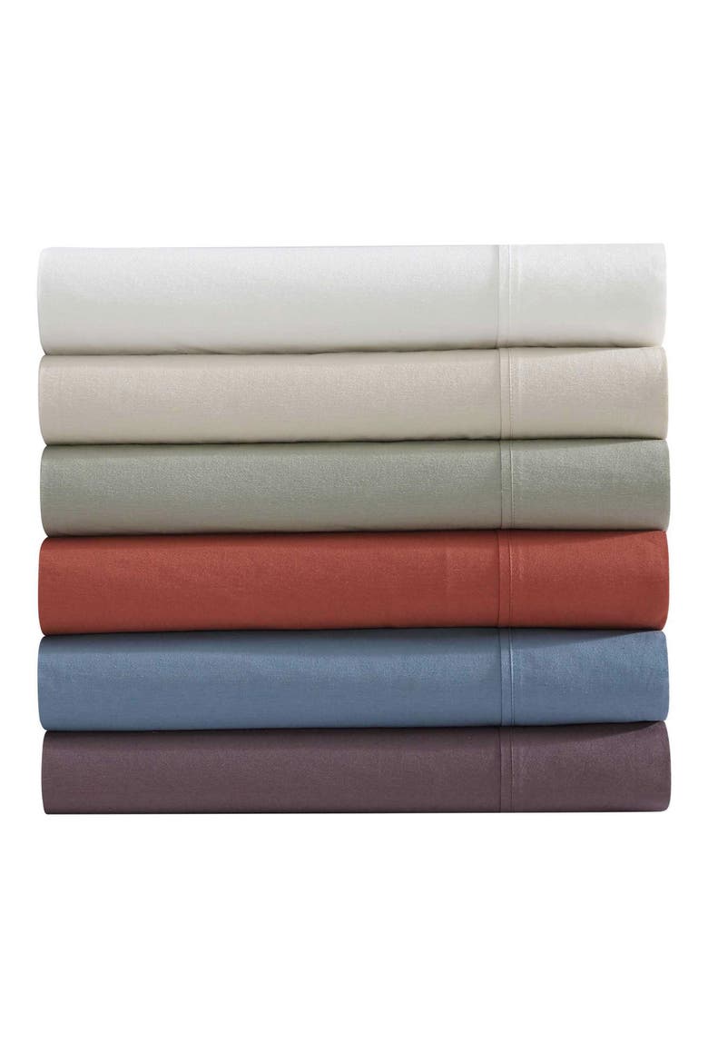 Solid 180 Thread Count Cotton Percale Sheet Set, Alternate, color, OYSTER GREY