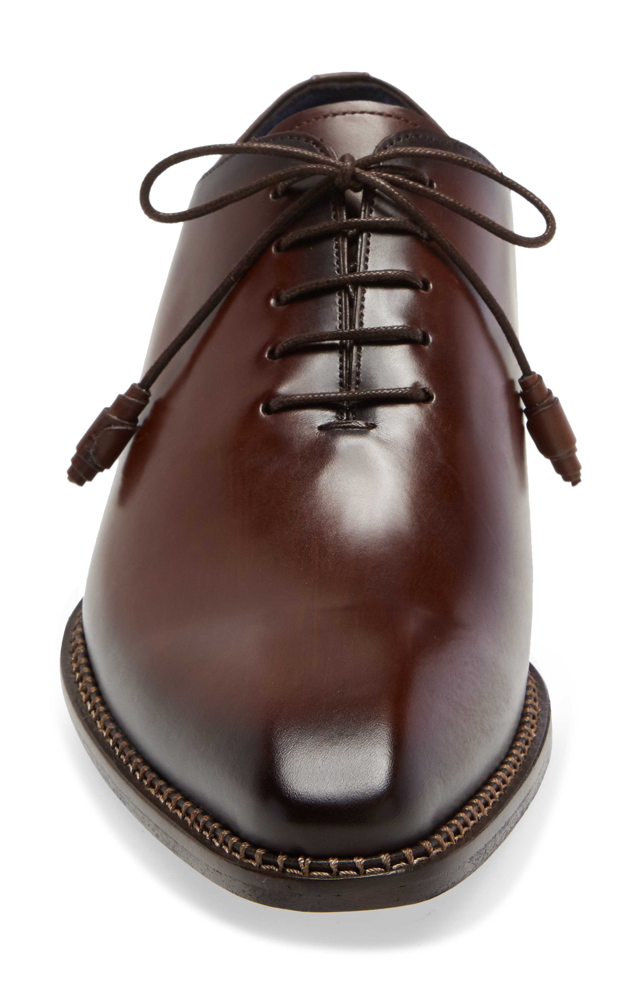 Enterprise Wholecut Oxford, Alternate, color, BROWN LEATHER