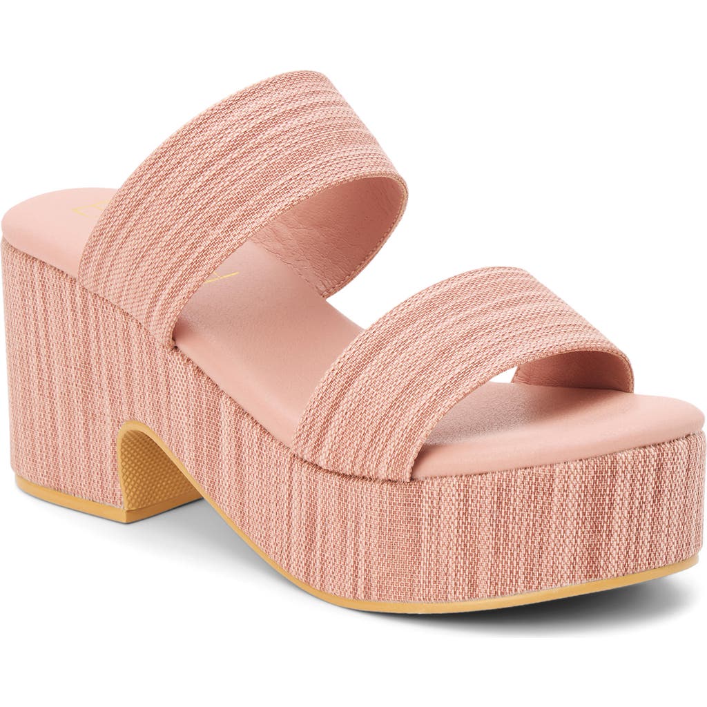 Coconuts By Matisse Ocean Ave Espadrille Platform Slide Sandal In Pink