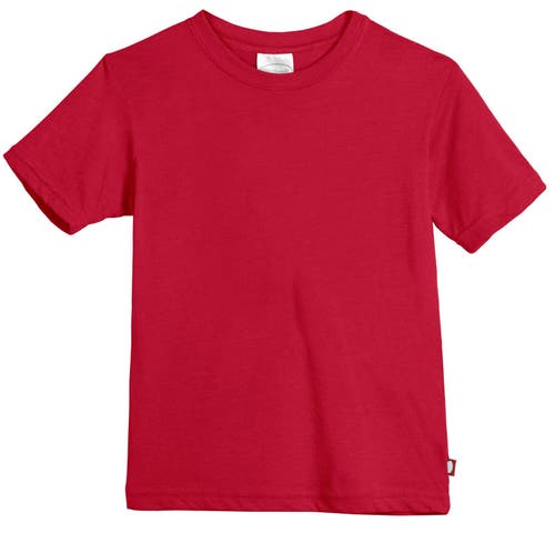 City Threads Kids' Boys Organic Cotton Soft Jersey Short Sleeve Crew Tee In Red
