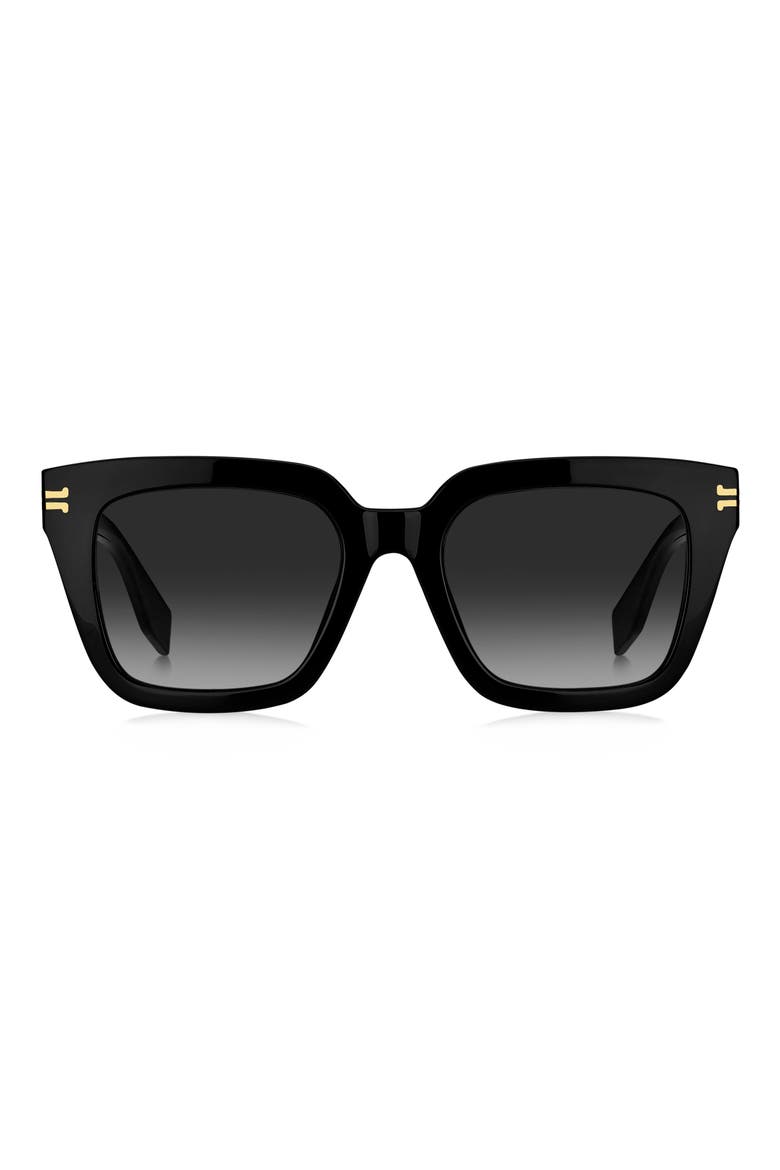 52mm Gradient Square Sunglasses, Main, color, BLACK/ GREY SHADED
