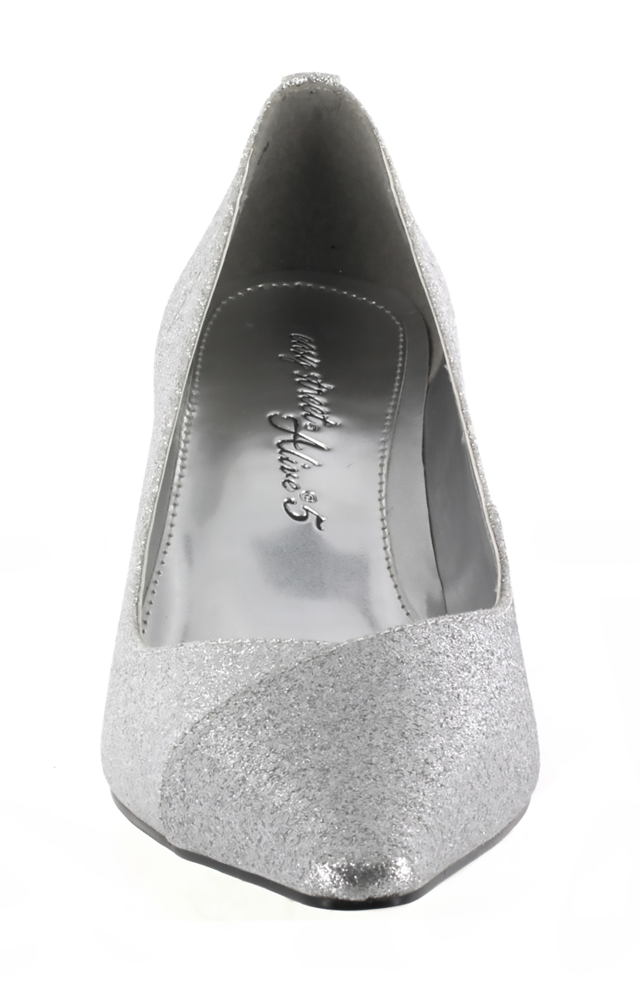 Chiffon Pointed Toe Pump - Multiple Widths Available, Alternate, color, SILVER GLITTER
