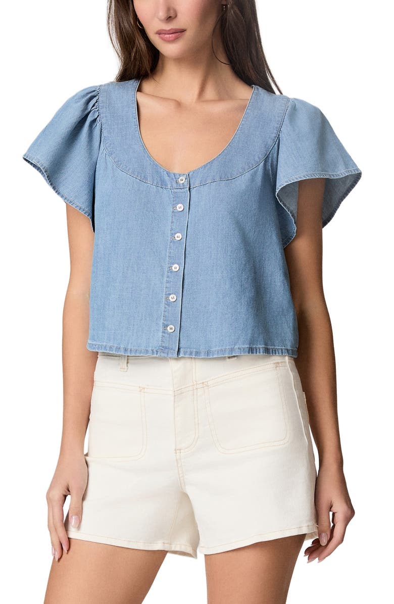 PAIGE Belle Chambray Button-Up Shirt, Main, color, Palos Verdes