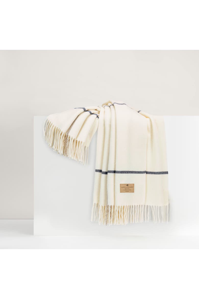 Window Cashmere Throw, Main, color, Ecru & Navy