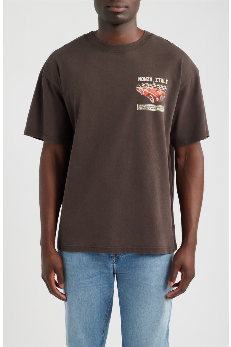 Monza Circuit Graphic T-Shirt, Main, color, BROWN WASH