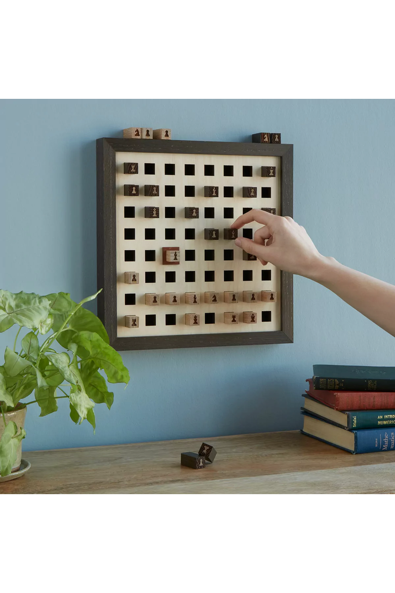 Wall Chess Game by Woodtech, Alternate, color, Brown / Beige