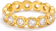 Kellery Stainless Steel Round Cubic Zirconia Bezel Eternity Ring