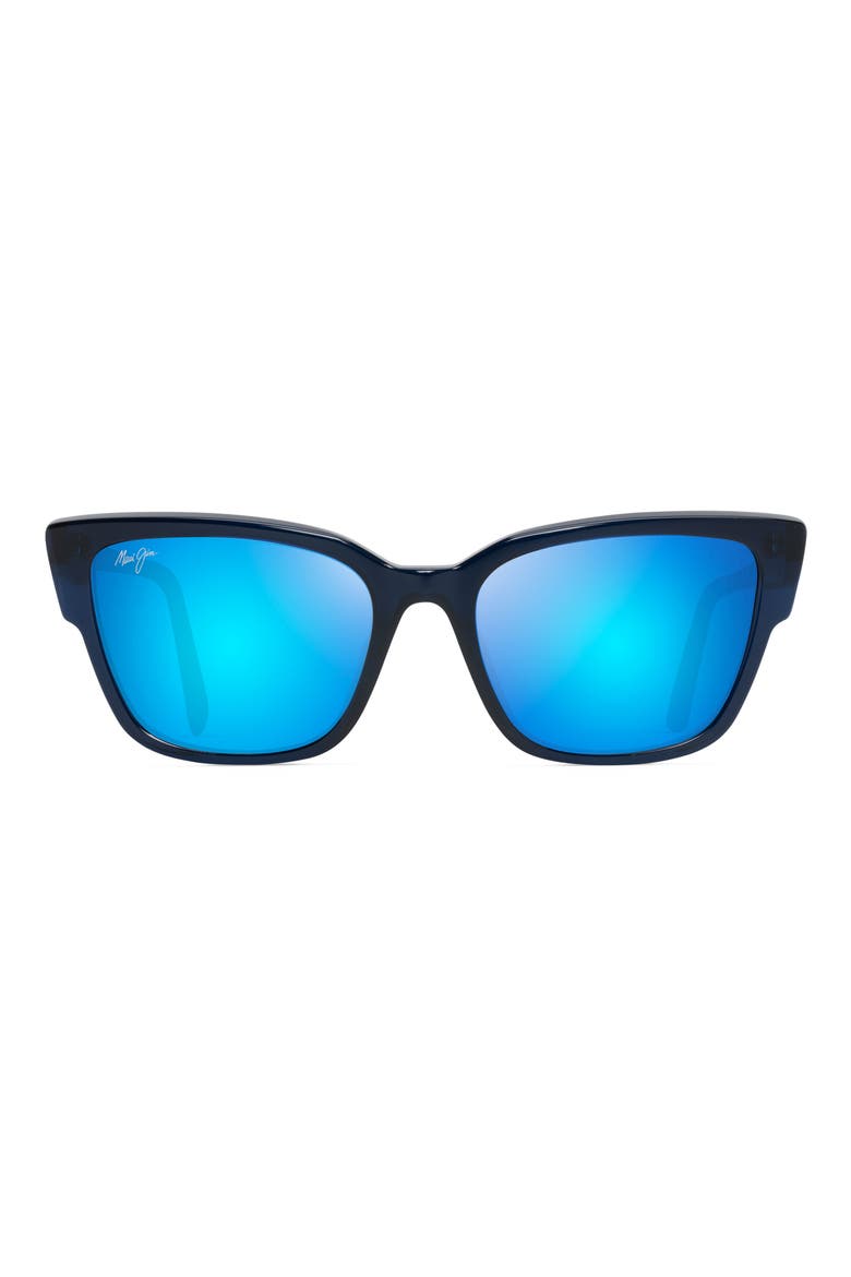 Kou 55mm Polarized Cat Eye Sunglasses, Main, color, NAVY BLUE