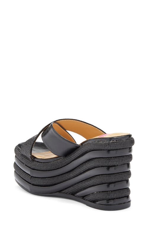 Ashley Kahen Women's Carnival Metallic Wedge Sandals In Black Multi
