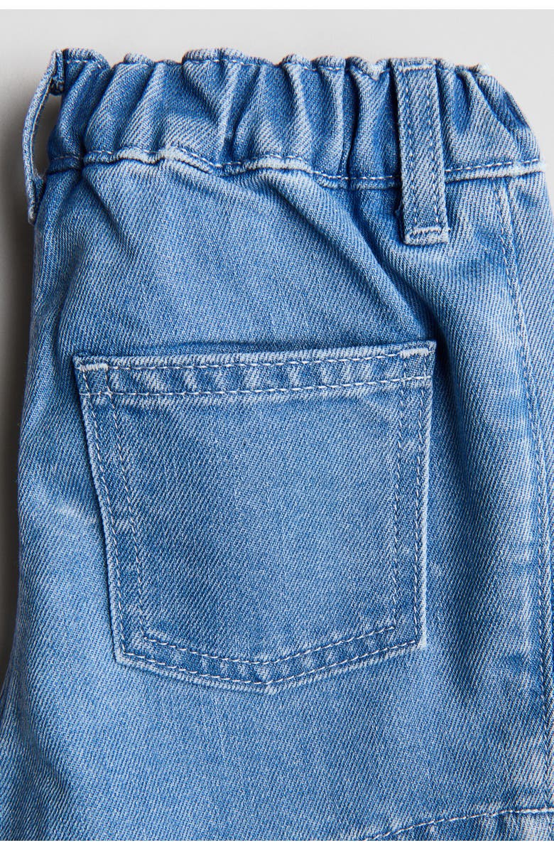 H&M Embroidery-detail Denim Skort, Alternate, color, Denim Blue/Fruit