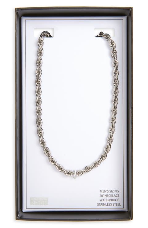 Men's Waterproof Twisted Rope Chain Necklace
