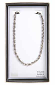 NORDSTROM RACK Men's Waterproof Twisted Rope Chain Necklace