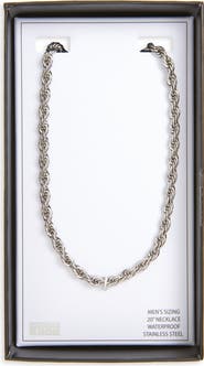 NORDSTROM RACK Men's Waterproof Twisted Rope Chain Necklace