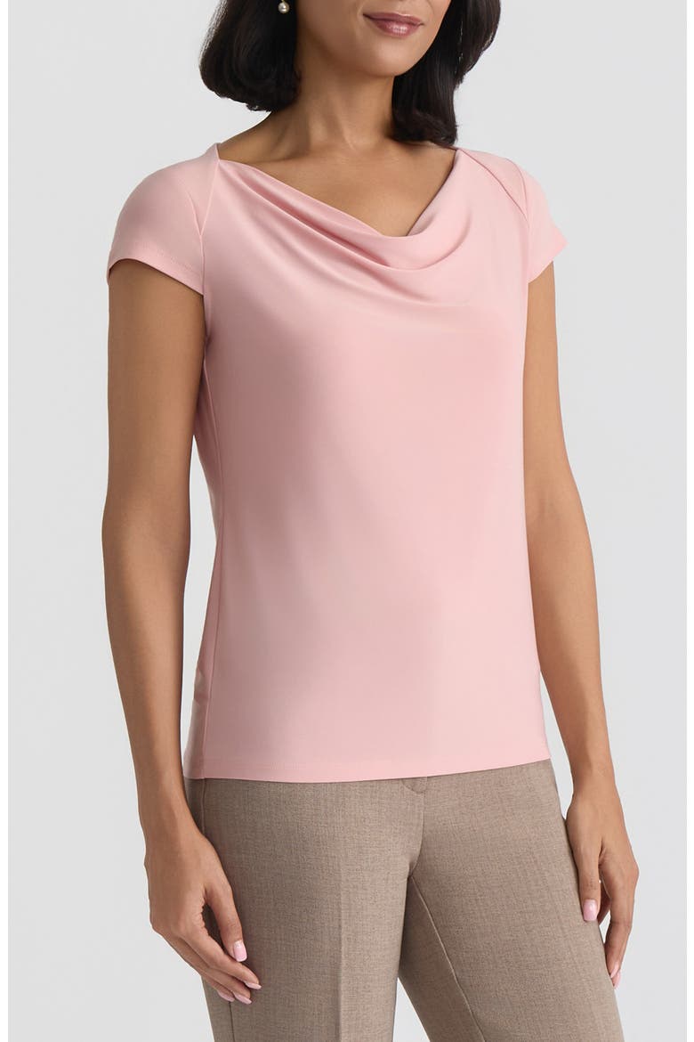 Cowl Neck Cap Sleeve Knit Top, Alternate, color, LIGHT ROSE