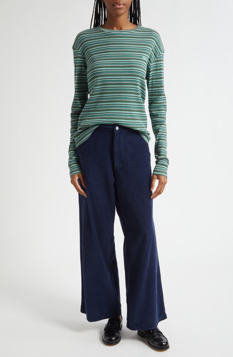 ERL Gender Inclusive Stripe Long Sleeve T-Shirt, Alternate, color, Green