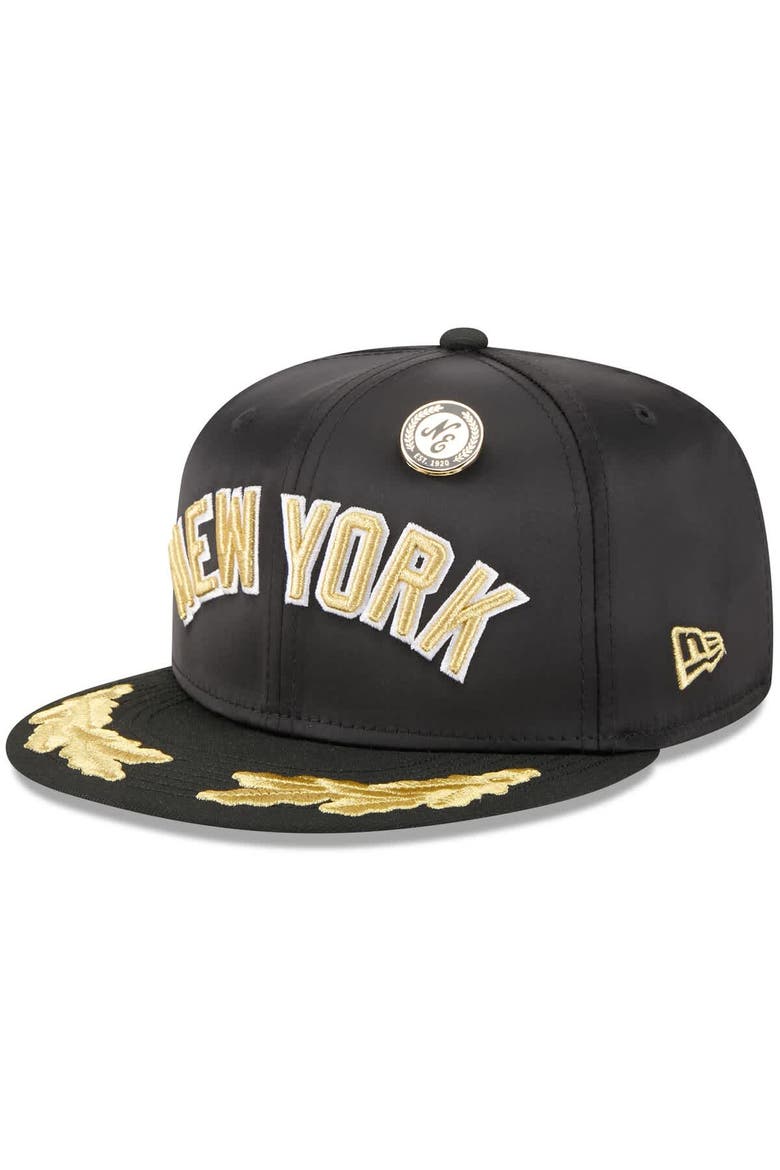 Men's New Era  Black New York Yankees 2025 59FIFTY Day Gold Leaf 59FIFTY Fitted Hat, Main, color, Black