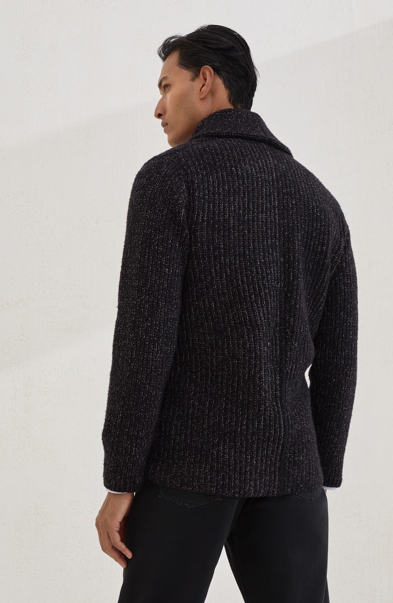 Brunello Cucinelli One-and-a-half breasted cardigan, Alternate, color, Black