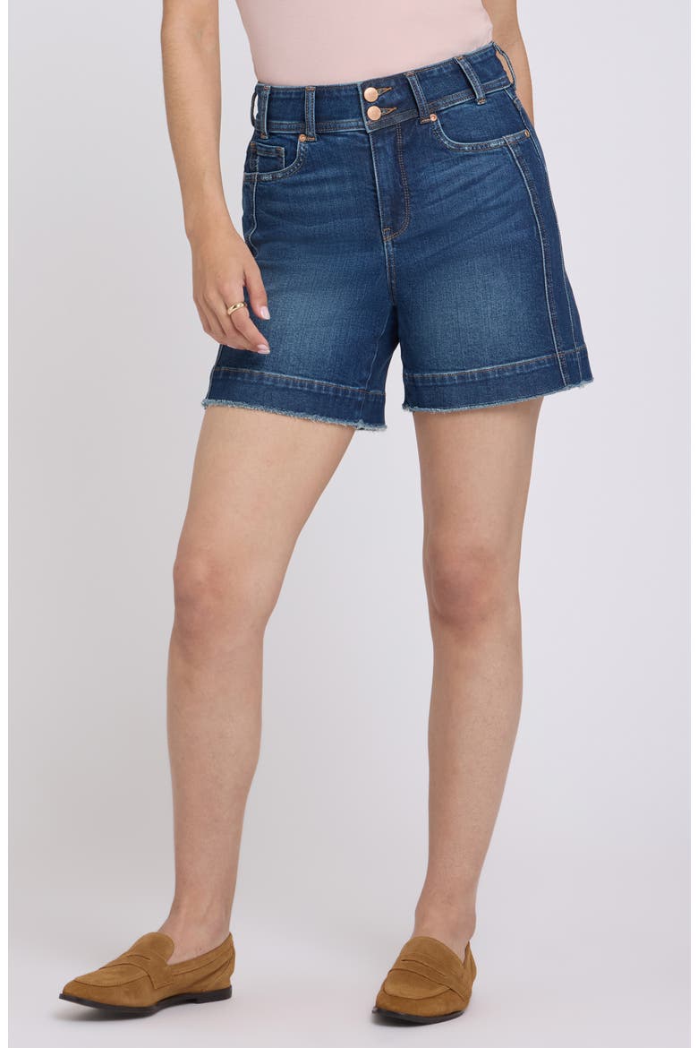 Berkyn Relaxed Fit Raw Hem Denim Shorts, Main, color, SUNSET VILLA