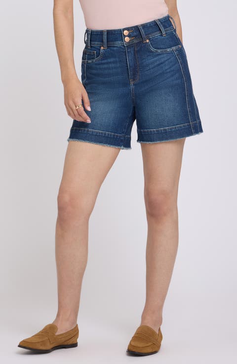 Berkyn Relaxed Fit Raw Hem Denim Shorts