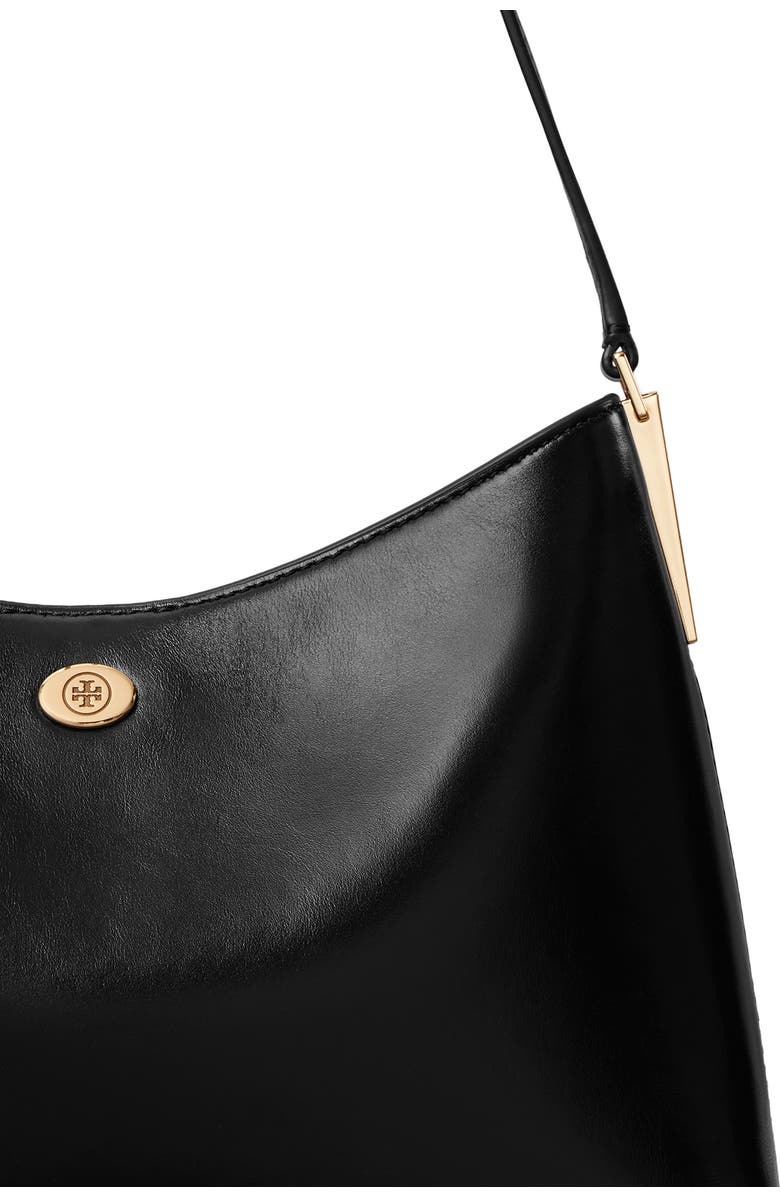 Tory Burch Small Robinson Leather Shoulder Bag, Alternate, color, Black