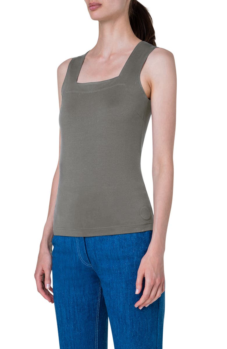 Akris punto Square Neck Knit Tank Top, Alternate, color, 