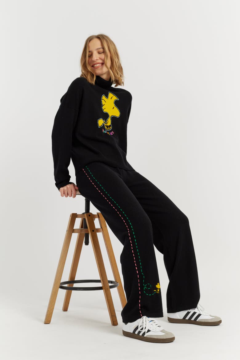 Wool-Cashmere Woodstock Roll Neck Sweater, Alternate, color, Black