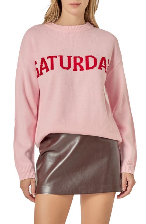 English Factory Weekday Motif Sweater In Pink