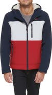 Tommy Hilfiger Soft Shell Hooded Jacket with Faux Shearling Lining