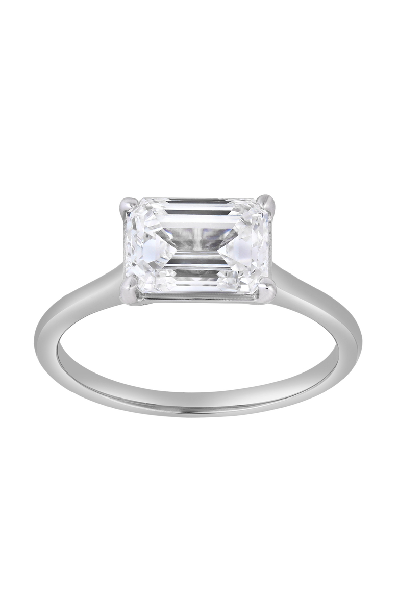 Posy 1.5 Ct Emerald East West 14K Gold Lab Grown Diamond Ring, Main, color, 14K White Gold