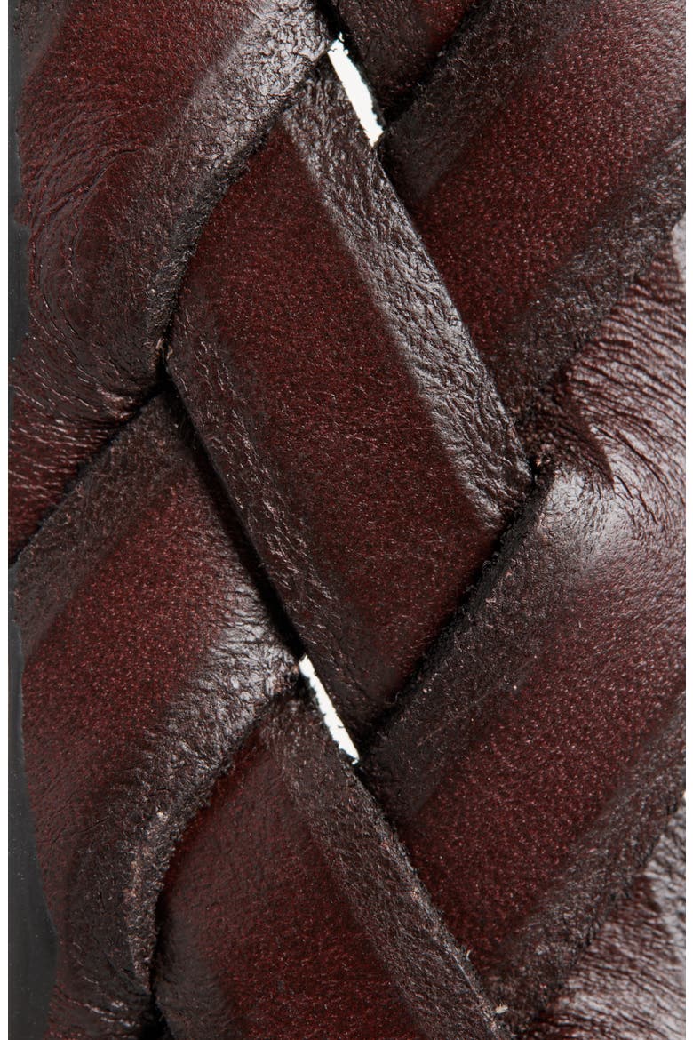 Braided Leather Belt, Alternate, color, BROWN