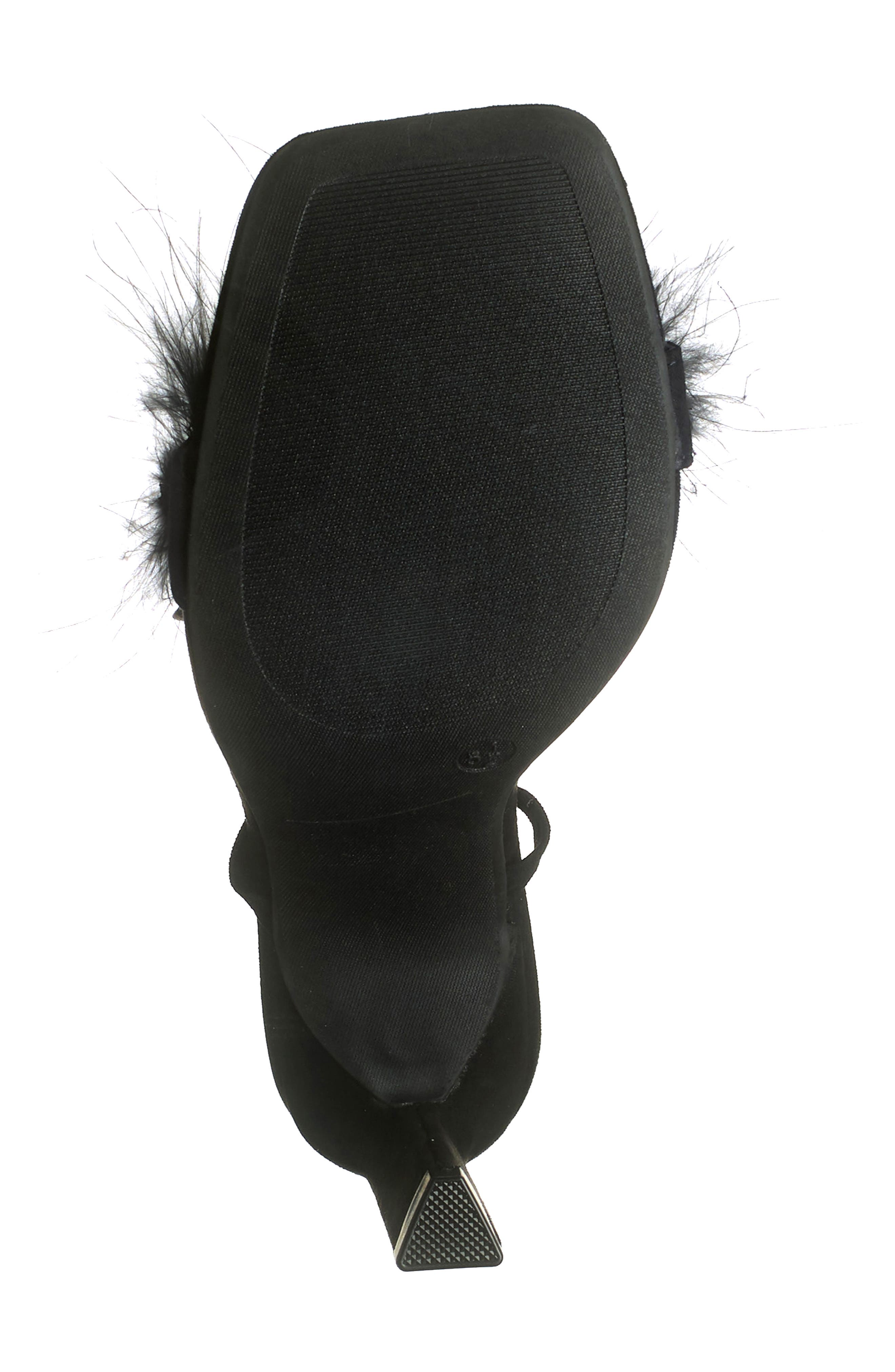 WILD DIVA LOUNGE Faux Feather Sandal, Alternate, color, 