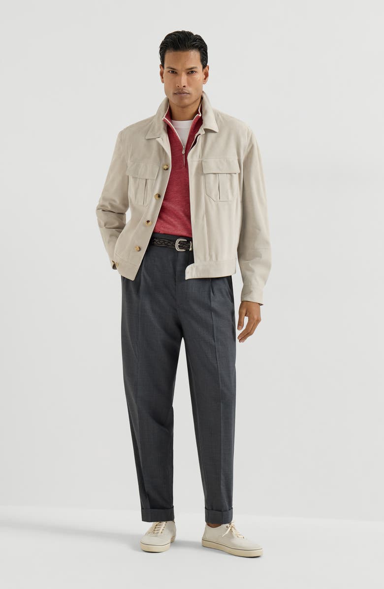 Brunello Cucinelli Sweater with half zipper, Alternate, color, Strawberry