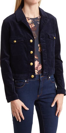 L'AGENCE Eisenhower Velvet Cropped Jacket in Medium store