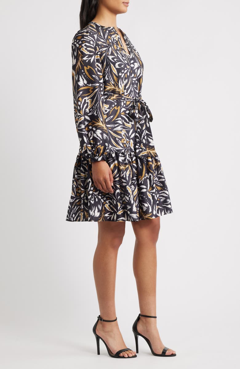 Julia Jordan Floral Long Sleeve Dress, Alternate, color, Black Multi