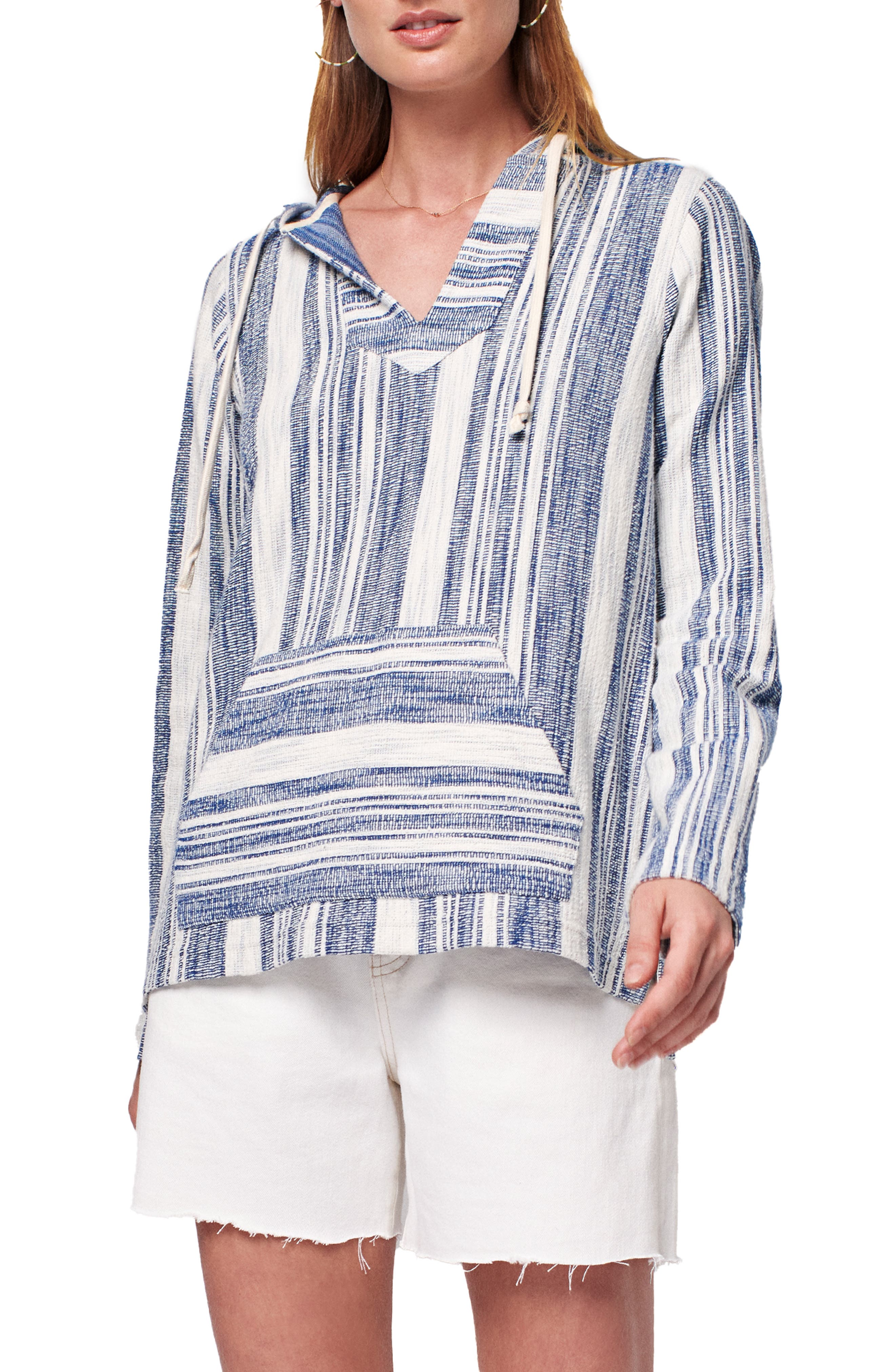Faherty Islet Stripe Poncho Hoodie (Women) | Nordstromrack