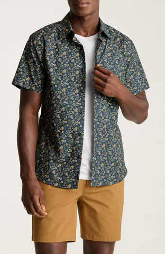 Bonobos Riviera Floral Short Sleeve Stretch Cotton Button-Up Shirt