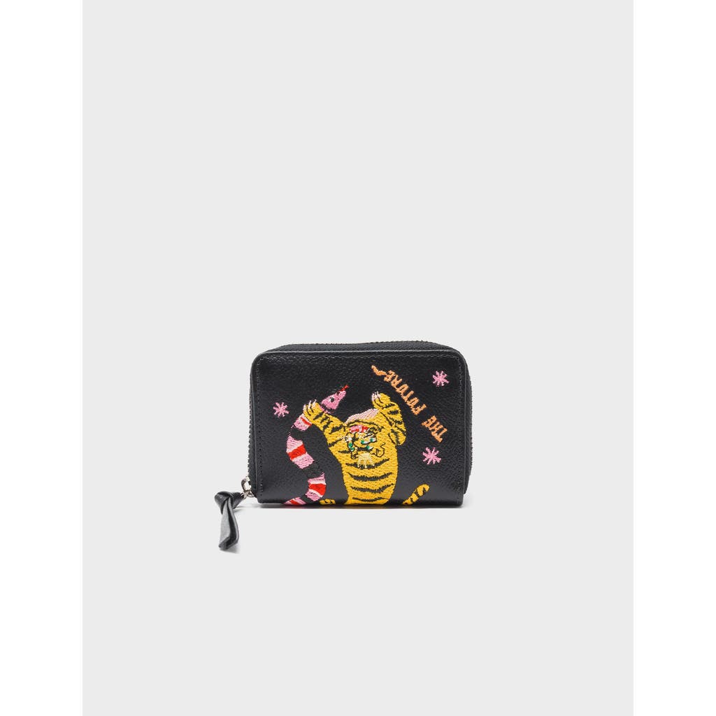 Min & Mon Frodo Leather Zip Around Wallet In Black