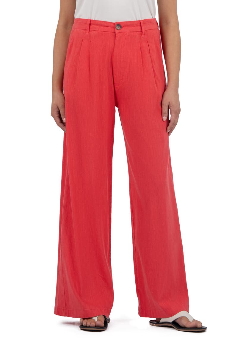 Ryan Wide Leg Linen Blend Pants, Main, color, WATERMELON