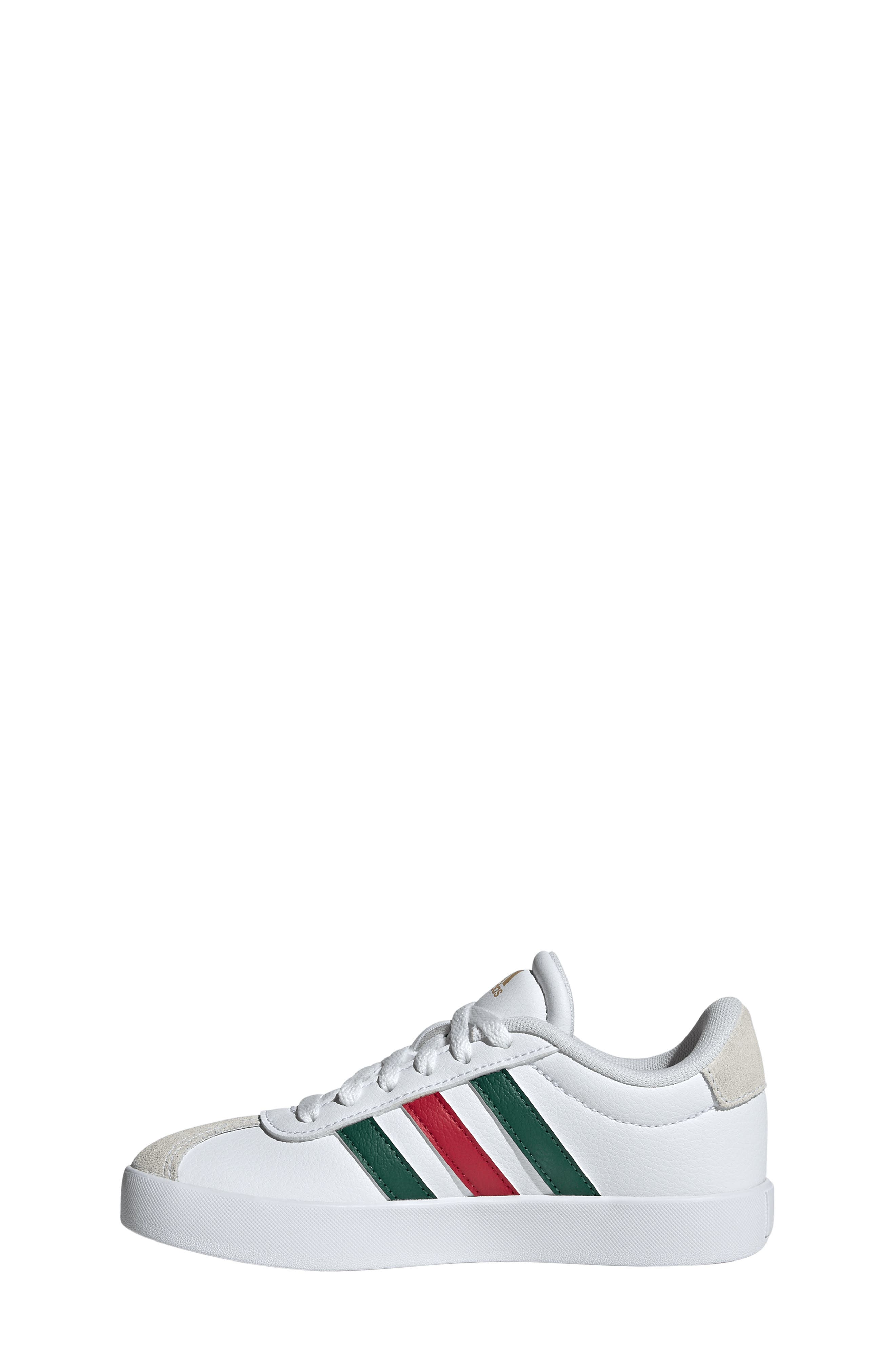 adidas Kids' VL Court 3.0 Sneaker, Alternate, color, White/ Dark Green/ Red