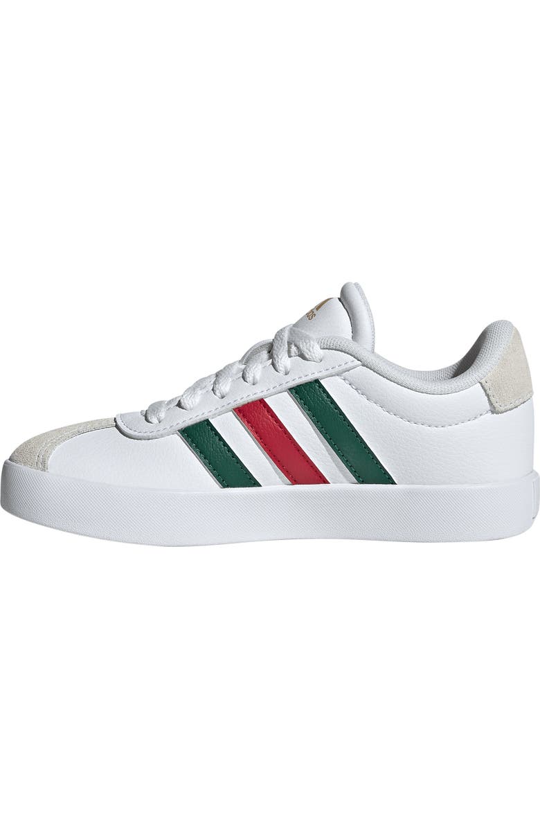 adidas Kids' VL Court 3.0 Sneaker, Alternate, color, White/ Dark Green/ Red