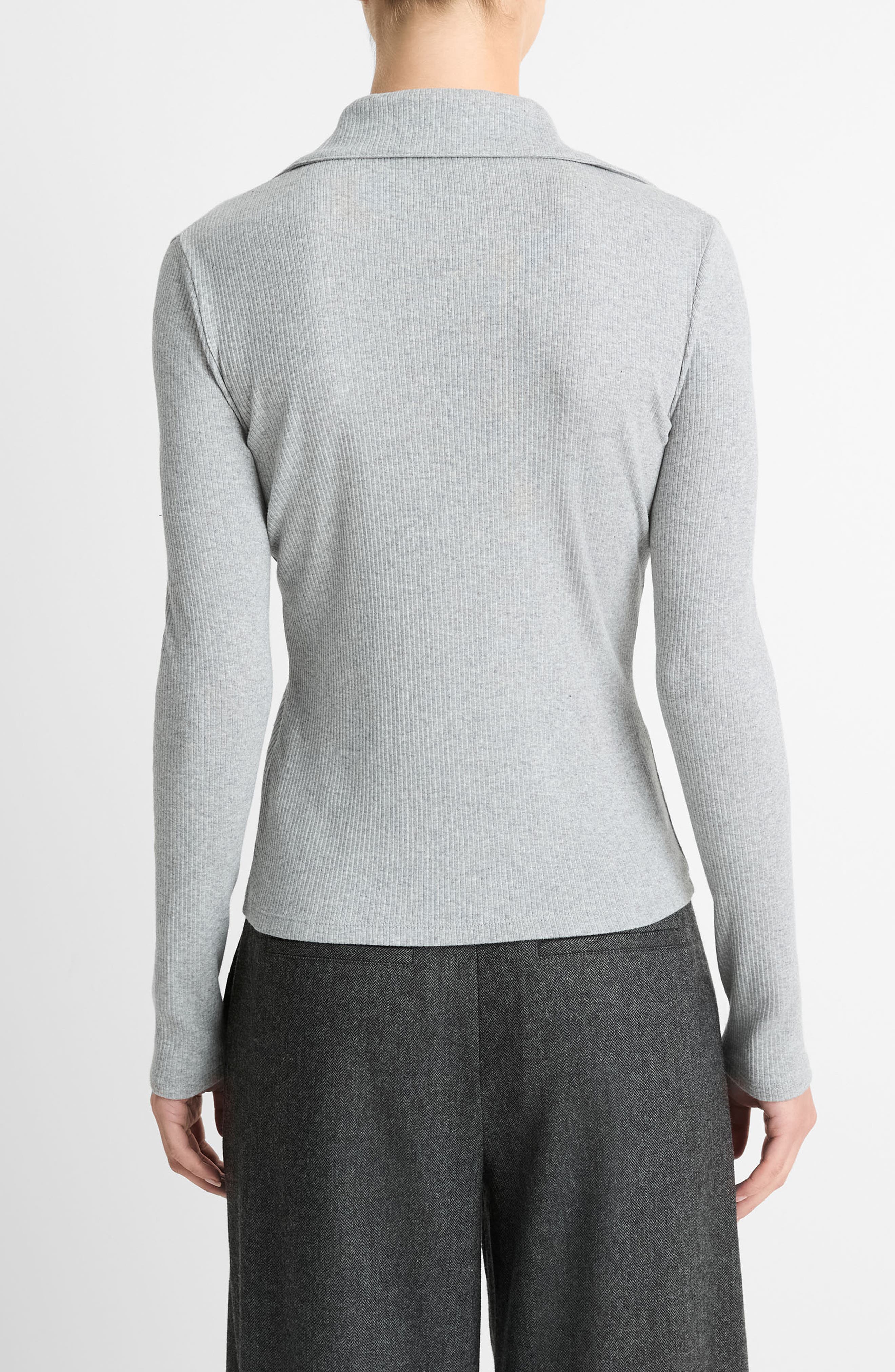 Long Sleeve Rib Polo - image 2