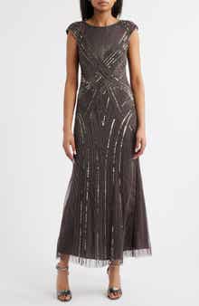 Pisarro Nights Embellished Cap Sleeve Gown