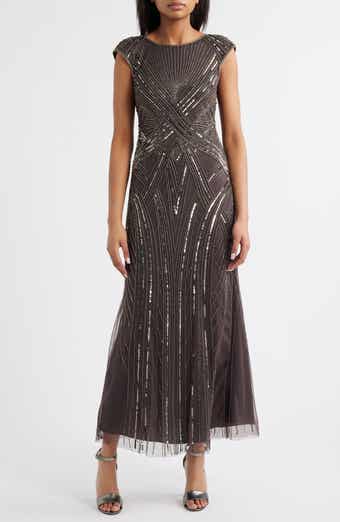 Pisarro Nights Embellished Cap Sleeve Gown