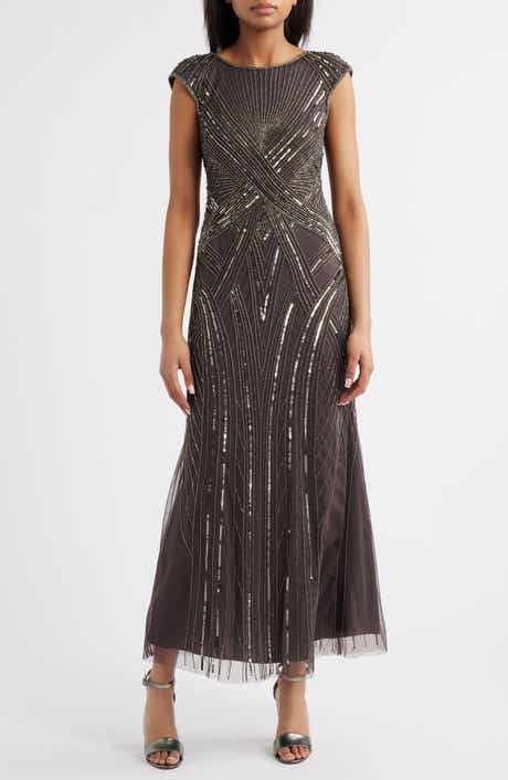 Pisarro Nights Embellished Cap Sleeve Gown