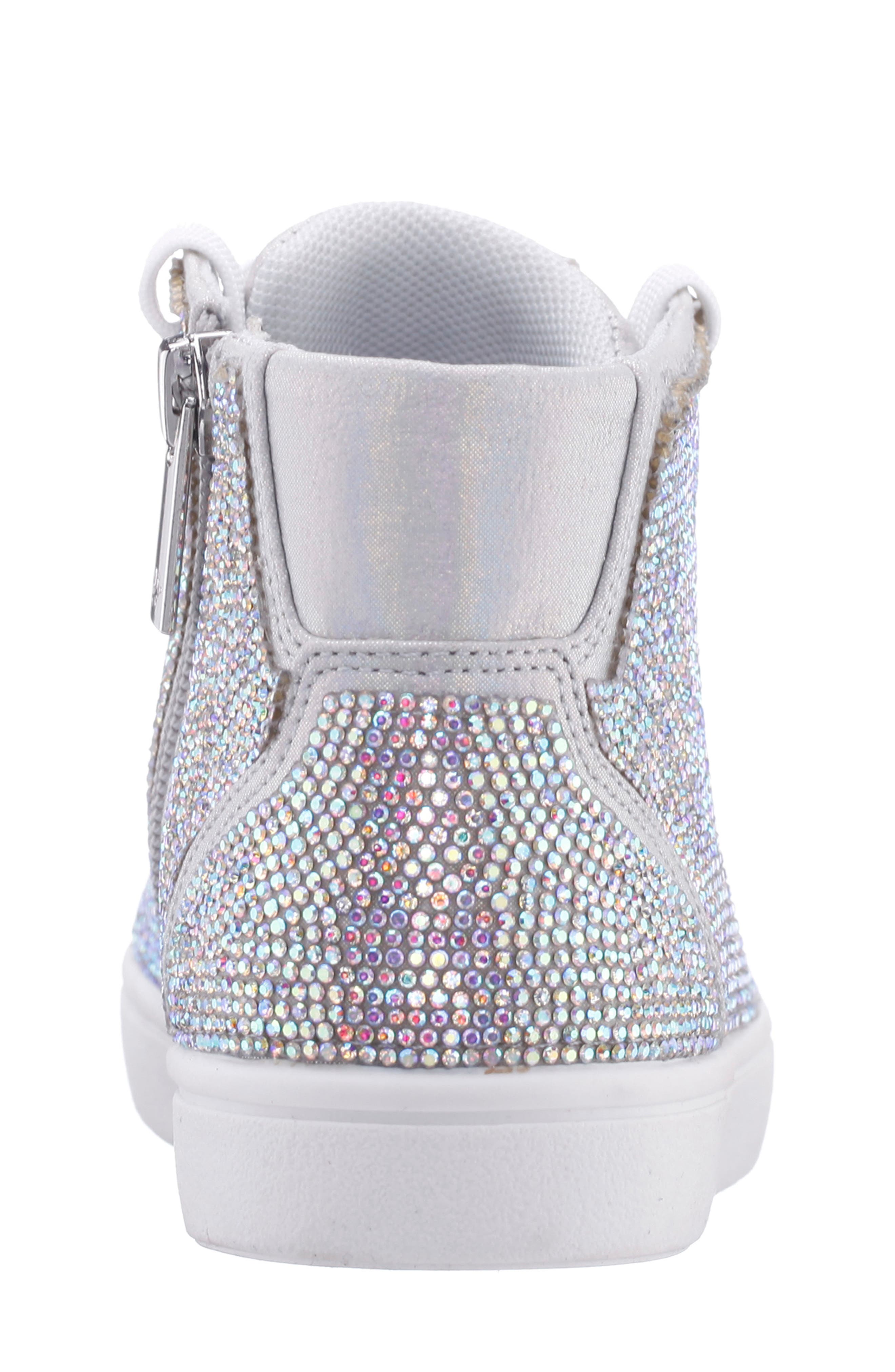 Nina Kids' Razzle High Top Sneaker, Alternate, color, Silver Shimmer