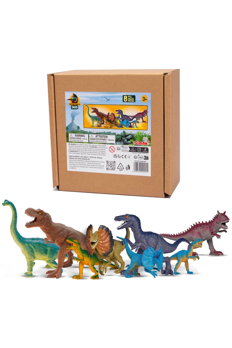 Big Dino Set 8 Dinosaur Figures Realistic Prehistoric Toys Kids 3+, Alternate, color, Multicolored