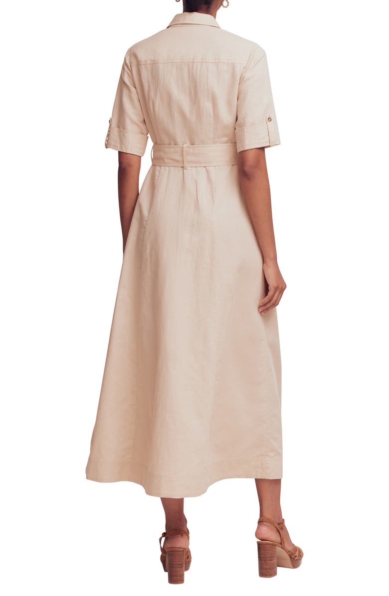 Boden Ora Linen Blend Shirt Dress, Alternate, color, Coffee