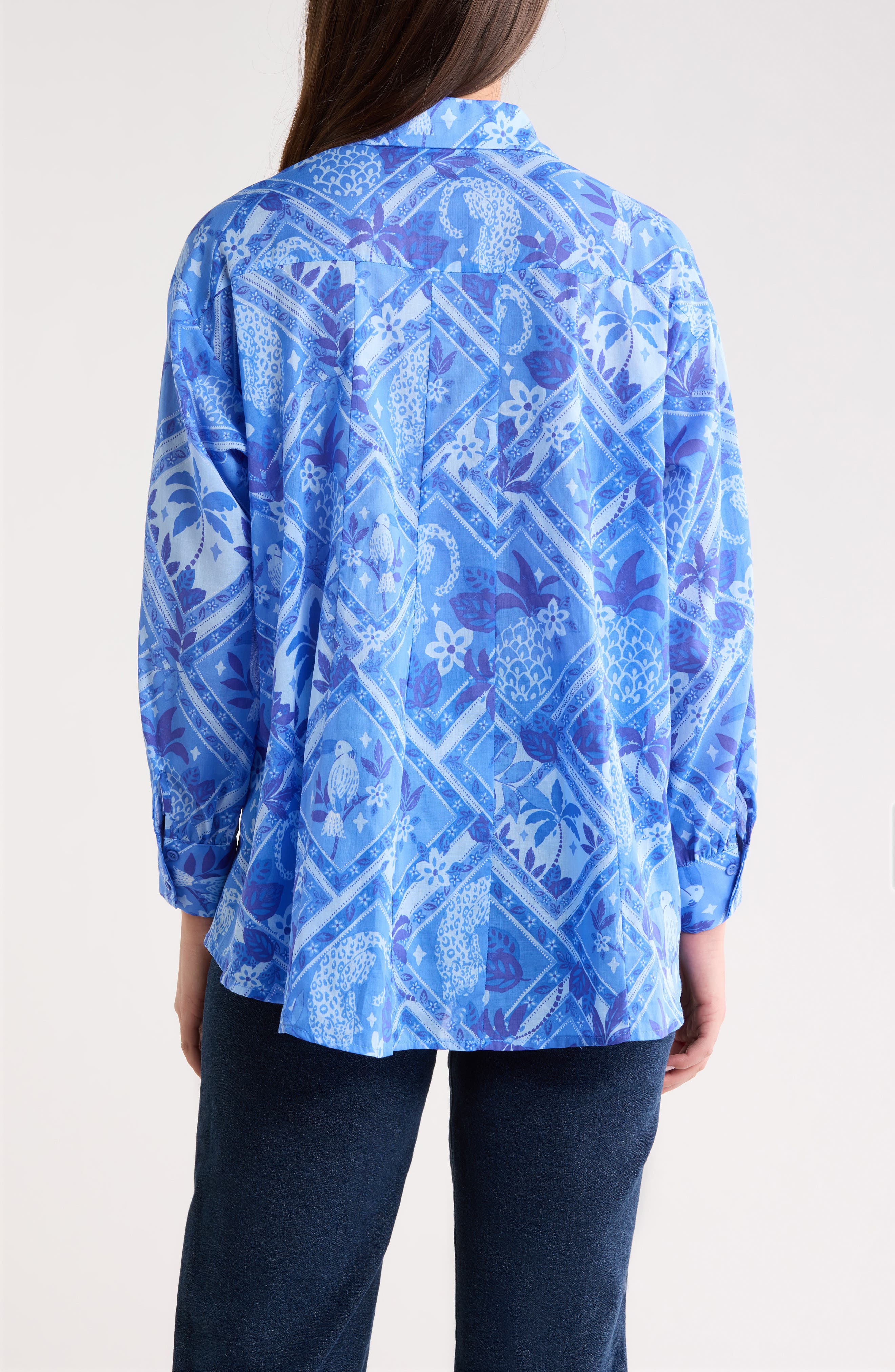 Nala Regie Print Cotton Button-Up Shirt - image 4