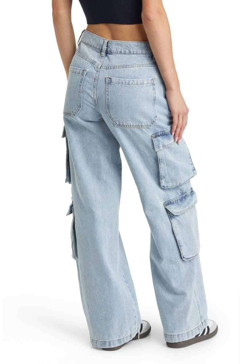 '90s Asymmetric Fly Wide Leg Cargo Jeans, Alternate, color, SHILOH BLUE