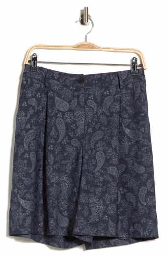 Pleated Stretch Bermuda Shorts